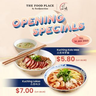 <NEW STALL OPENING> Tasty Sarawak Kolo Mee is now open at The Food Place, Raffles City Shopping Centre! Now till 14 Jan, enjoy a bowl of authentic Kuching Kolo Mee at $5.80 or Kuching Laksa at $7.00 only, no need to be stuck in a jam along the causeway for authentic Sarawak noodles! 

* T&Cs apply

#foodjunctionsg #eatwhatyouwant