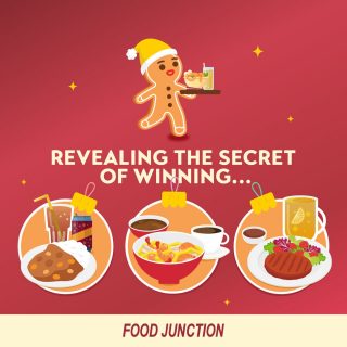 Here’s some tips to winning! Don’t say we never tell you horh…

Tip #1: Gather all your friends to dine at Food Junction and swop stickers with each other to make up for the ones you're missing

Tip #2: Add a side/topping to your dish (who doesn't like a fried egg?!) 

Tip #3: Bribe a friend to buy you a drink (and say you'll bring them along when you win the prizes!)

Happy collecting! May the Christmas luck be with you! 

P.S. hope you’re not on Santa’s naughty list 

#foodjunctionsg #thegreatfestiveescapade